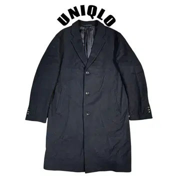 L 사이즈 유니클로 울 캐시미어 체스터 코트 블랙 UNIQLO