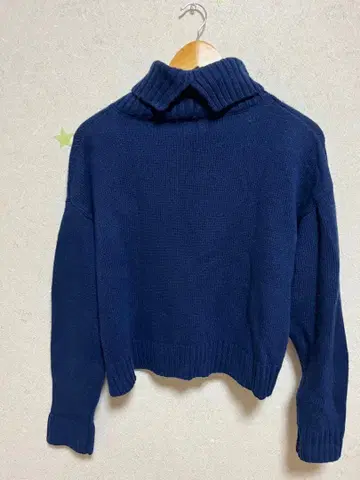 네이비 터틀넥 니트 셋업