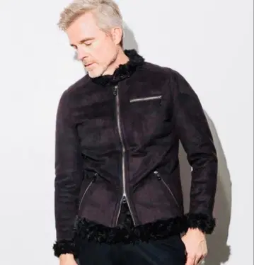 AKM Contemporary 무스탕 터치 보아 자켓 블랙