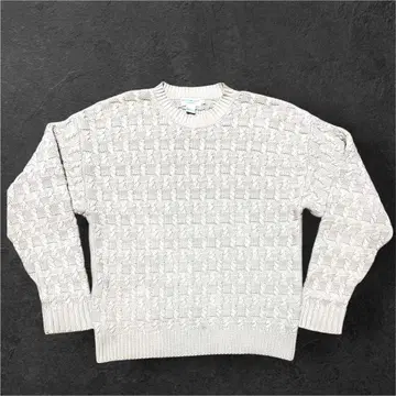 90s 아바클로 홍콩제 입체 아란 편직 코튼 니트 cityboy y2k