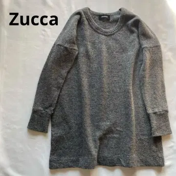 새상품급 Zucca 그레이 긴팔 크루넥 니트 주카 울 100