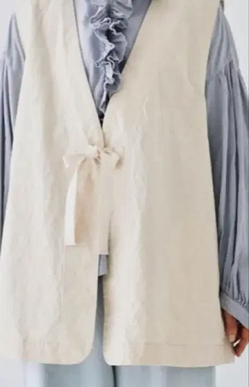 네스트로브 코튼 린넨 리본 베스트