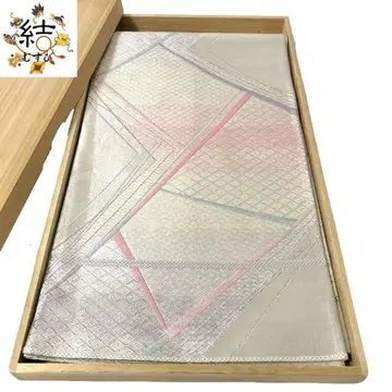 MO-3117 후쿠로 오비 기하학 패턴 입자 은사 은색