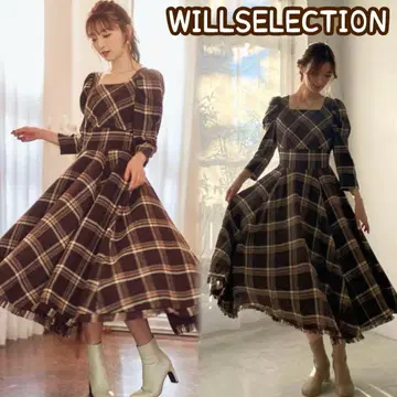 죠니시 세이라 WILLSELECTION 콜라보 체크 서큘러 원피스