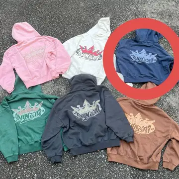 9090 King Logo Pigment Hoodie M 사이즈 네이비