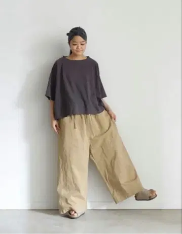 ICHI Antiquites 이치앤티크 와이드 코튼 팬츠