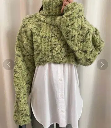 AMERI UND 2WAY LOOP YARN SHORT KNIT 그린