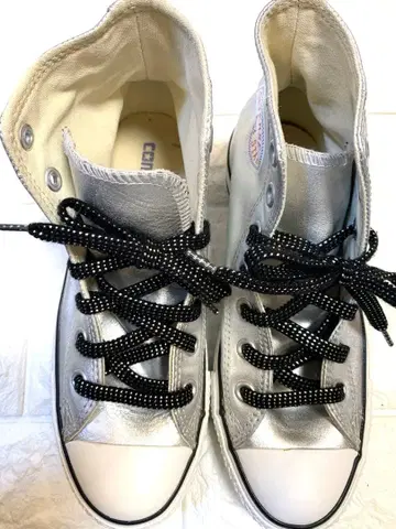 컨버스 CONVERSE 실버 하이컷 스니커즈 24cm
