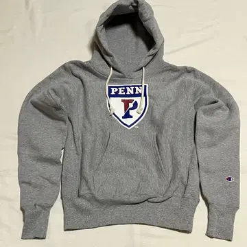 새상품급 Champion 빨간색 택 리버스 위브 PENN 그레이 후드티