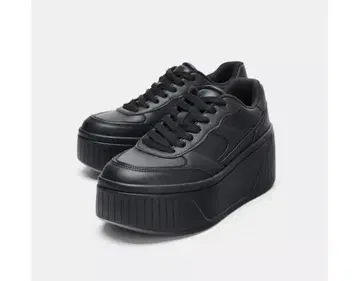 ZARA 플랫폼 스니커즈 블랙 35