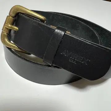 AVIREX USA 천연 가죽 가죽 벨트 아비렉스 블랙 골드