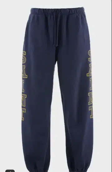 네이비 로고 조거 팬츠