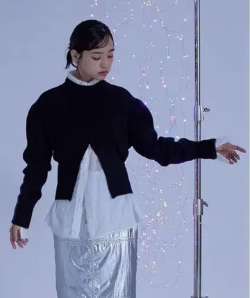 미엣테 밑단 지퍼 심플 니트 브라운 프리 사이즈 miette 지퍼