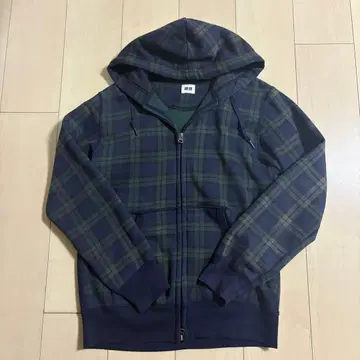 [착용 사진 있음] 00's 올드 UNIQLO 체크 지퍼 후드티