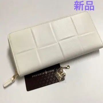 [새상품] 패트릭 콕스 라운드 지퍼 장지갑 블록 가죽 화이트