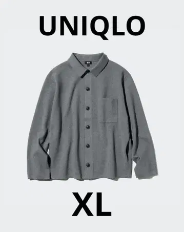 유니클로 밀라노 리브 셔츠 가디건 XL 그레이