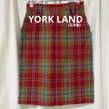[ 메루카리 시 가격 인하 중 ] 요크랜드 체크 무릎 기장 스커트