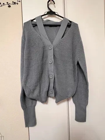 [ 새상품 ] EMODA 슬릿 디자인 가디건 블루 프리 사이즈