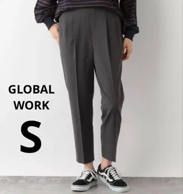 글로벌 워크 아름다운 실루엣 테이퍼드 팬츠 S 사이즈 블랙