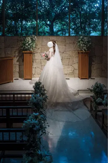 웨딩 베일 화이트 롱 키라키라