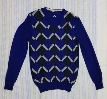 J.LINDEBERG 파랑 다이아몬드 패턴 스웨터 S