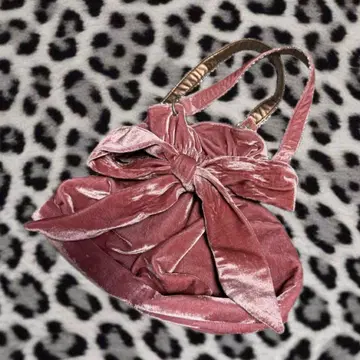 y2k 헤이세이 갸루 해외 갸루 페어리 그런지 리본 핸드백 벨로아