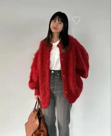 clane 클라네 COLOR MOHAIR SHAGGY CARDIGAN