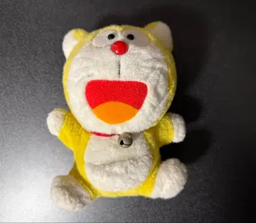 초대 도라에몽 귀 있는 옐로우 컬러 레트로 봉제 인형 레어