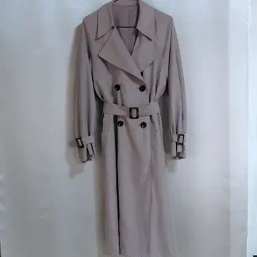 롱 코트 더블 칼라 그레이지 핑크 M 사이즈