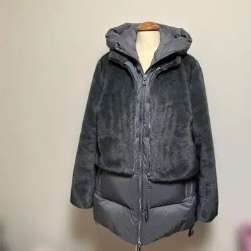 듀노 2025 AW 4way 인조 모피 다운 콤비 코트