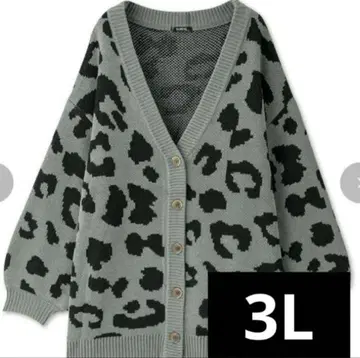 Avail 쇼코 콜라보 shoko 레오파드 무늬 니트 가디건 3L