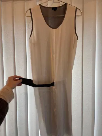 JOSEPH 슬리브리스 원피스 화이트 그레이 바이컬러