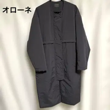 [ 오로네 ] 포커스 웜 코트 노카라 코트 충전솜 다운 그레이