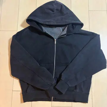 [착용 사진 있음] ZARA 워시 가공 후디 블랙 더블 지퍼