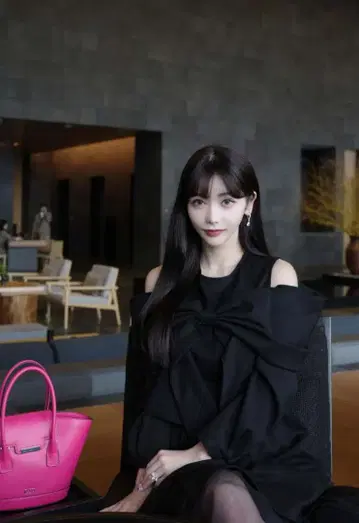 리우 Riu 튤 도킹 리본 드레스 블랙