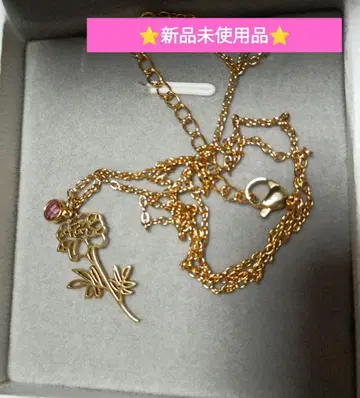 꽃 모티브 목걸이 핑크 스톤 포함 선물 생일 크리스마스 선물