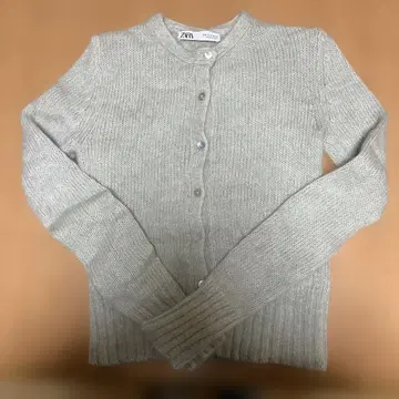 ZARA 그레이 니트 가디건 터틀넥