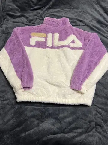 FILA 인조 모피 자켓 퍼플/화이트