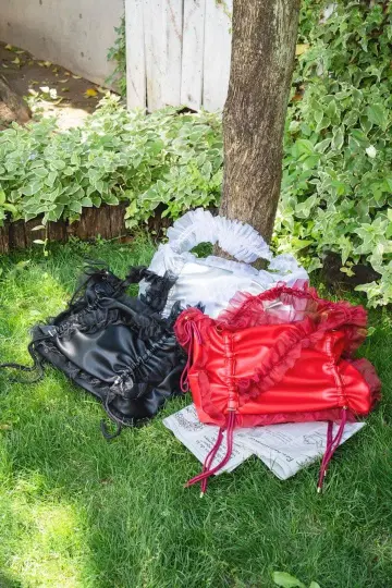 annmiru 프릴 백 블랙