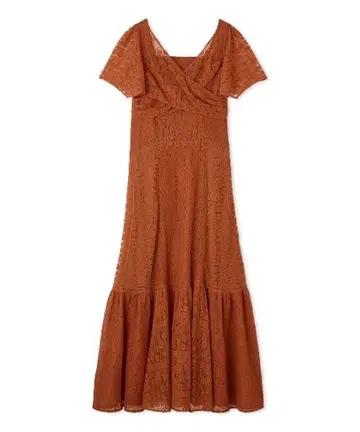 [ LILY BROWN ] 오렌지 레이스 맥시 드레스