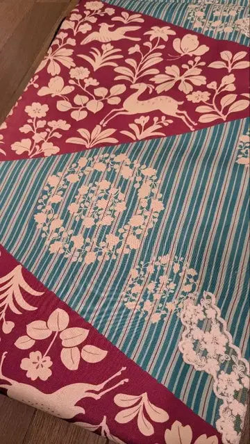 사슴과 나비와 새의 히라오비 다이쇼 로망 순수 실크 앤티크