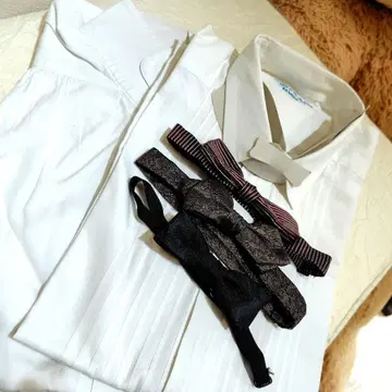 남성용 포멀 셔츠 2장 나비 넥타이 3개