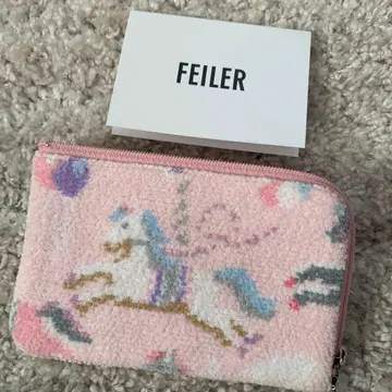 미사용 페이 라브라리 모쿠바 L자 파우치 핑크 계열