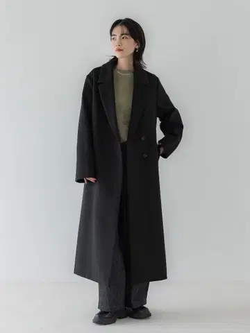 crewre 크루레 조절 울 롱 코트 사이즈 3 블랙