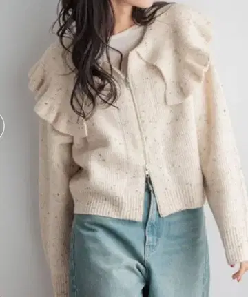 로리즈팜 프릴 빅 칼라 가디건