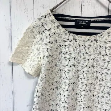 [ 소니아 리키엘 컬렉션 ] 성숙/러블리! 레이스&보더 절개 원피스