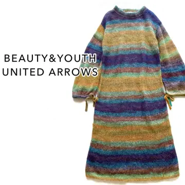 BEAUTY&YOUTH 모헤어 알파카 카라 니트 원피스 롱