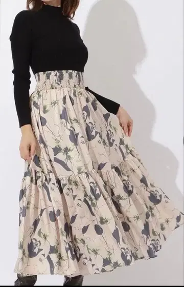 새상품 앙데팡당 디지털 플라워 도킹 원피스