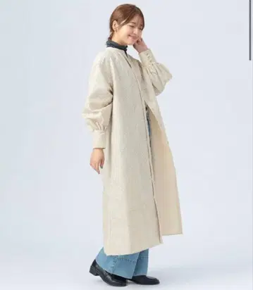 BEAMS HEART 총 자수 오버 셔츠 원피스