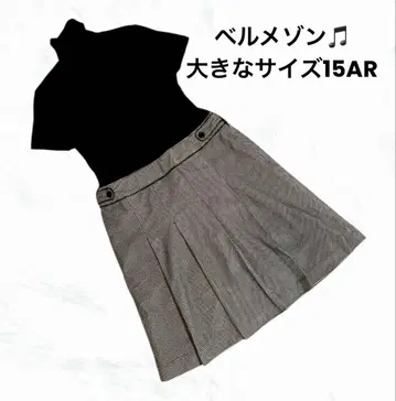 새상품급 벨메종 도킹 원피스 빅 사이즈 15호 니트 & 하운드투스 패턴